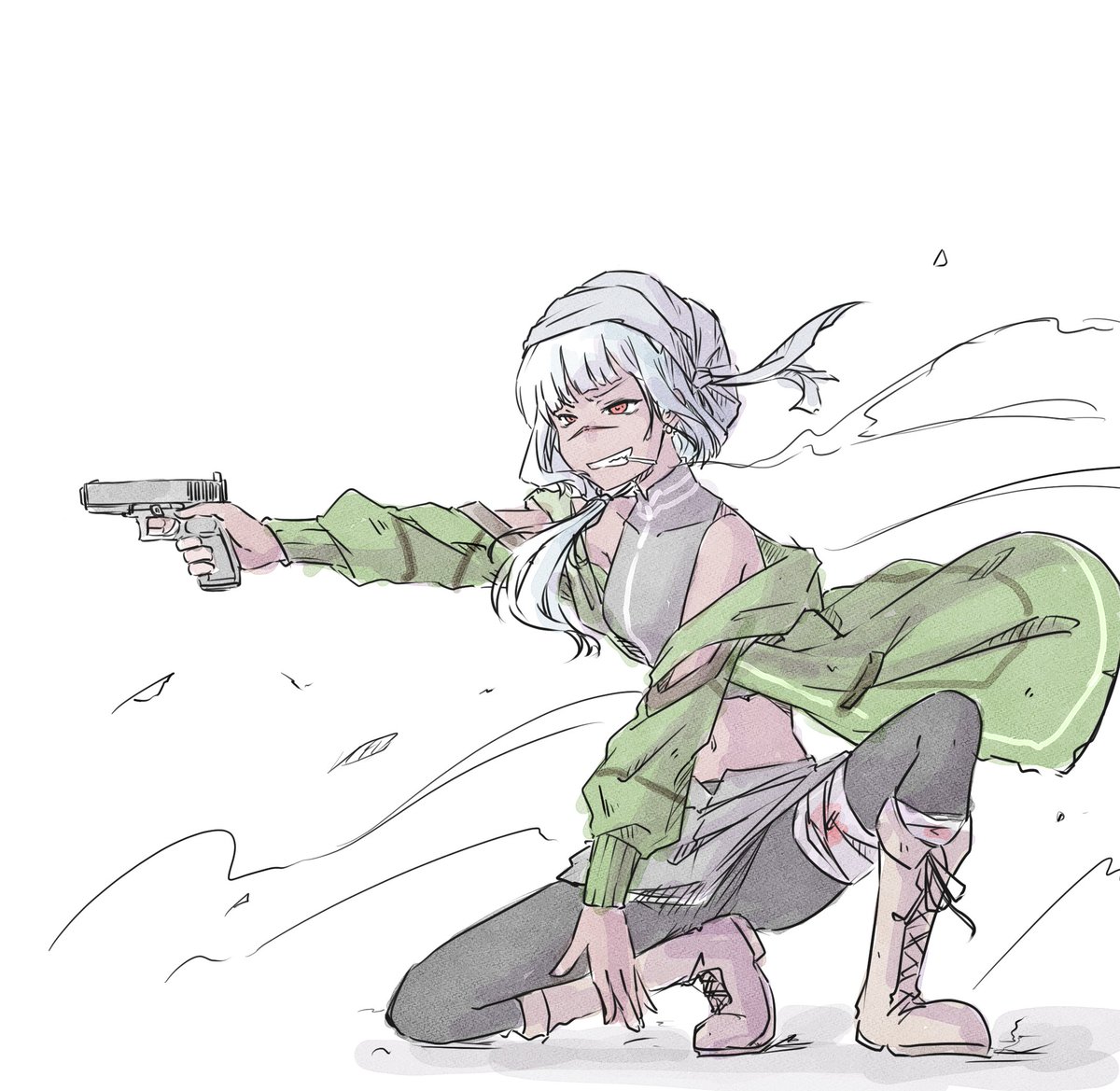 「(二次創作的には銃持ちのケイさんは半同位体ではあるのだけどね、流石にカウントはね」|OGA-SAN🔭🎸🎨観測結束絵描き垢のイラスト