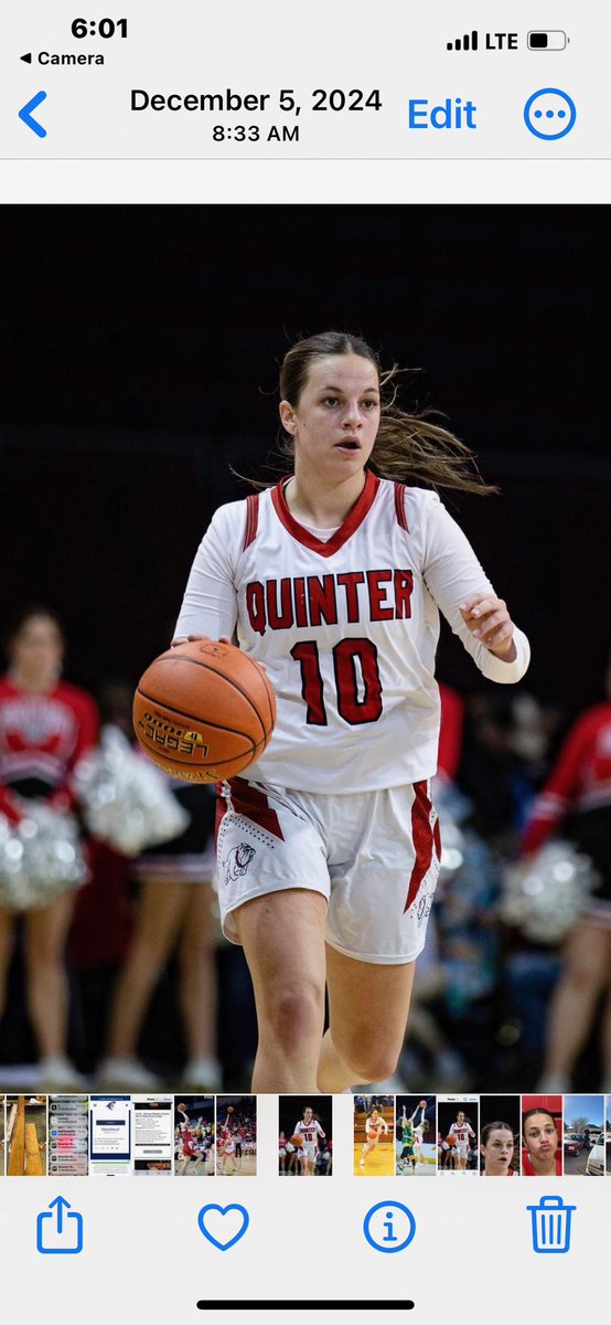 Congratulations to Bryn Gillespie! Bryn broke the school record for most steals in a game last night vs Ingalls with 14.
