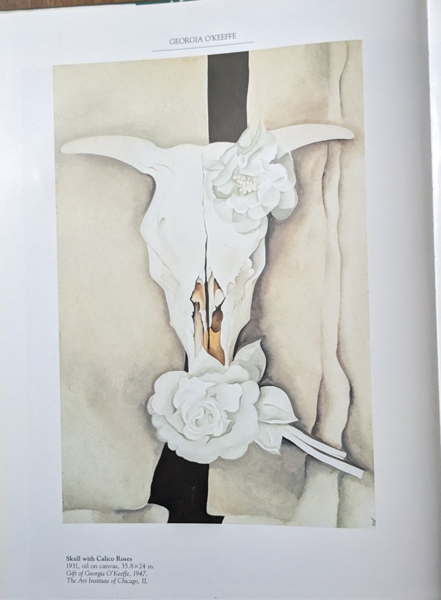vandul's tweet image. Skull with Calico Roses for Georgia🌹a favorite of Georgia O Keefes Old BOSTON collection. 

Her Old Boston Look was developed during her stay at Colby College, see Port City and other works under this HASHTAG 

#GeorgiaOKeefe #NewYorkMet

Book by Nicky Frazier 🌹
