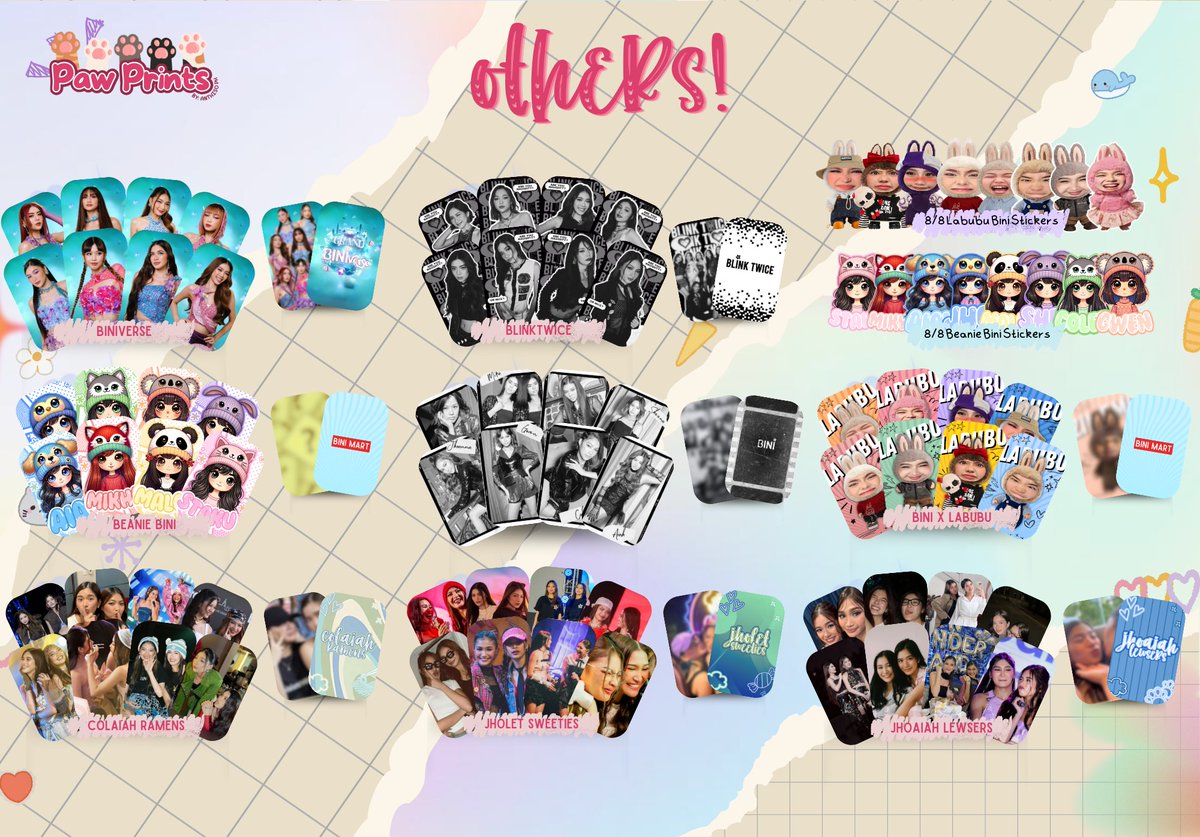 aiahbyouuu's tweet photo. Hello, mga alipin ng photocards! π€
We have more designs available for only P100 per set!
- Endorsements
- Collabs
- Solos, Ships & OT8
- and more!
All orders will receive a freebie
+ Giveaway coming soon!
Order Form https://t.co/1ALEa0FgdW
#aiahgotproof #pawprintscheck https://t.co/6gBEN06A1F