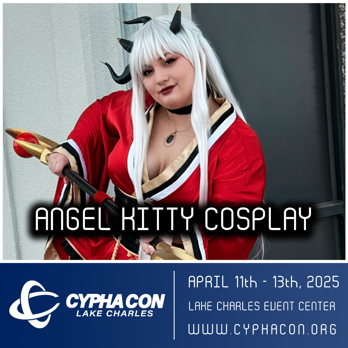 CYPHACON (@cyphacon) on Twitter photo CYPHACON is pleased to announce our final Cosplay Guest, Angel Kitty Cosplay!
Angel Kitty will be joining us April 11th - 13th, 2025 at the
<a href="/LCCivicCenter/">LakeCharlesEventCtr</a> in Lake Charles Louisiana!
For complete information visit our website, tickets on sale now! cyphacon.org/speakers/cospl… CYPHACON is pleased to announce our final Cosplay Guest, Angel Kitty Cosplay!
Angel Kitty will be joining us April 11th - 13th, 2025 at the
<a href="/LCCivicCenter/">LakeCharlesEventCtr</a> in Lake Charles Louisiana!
For complete information visit our website, tickets on sale now! cyphacon.org/speakers/cospl…