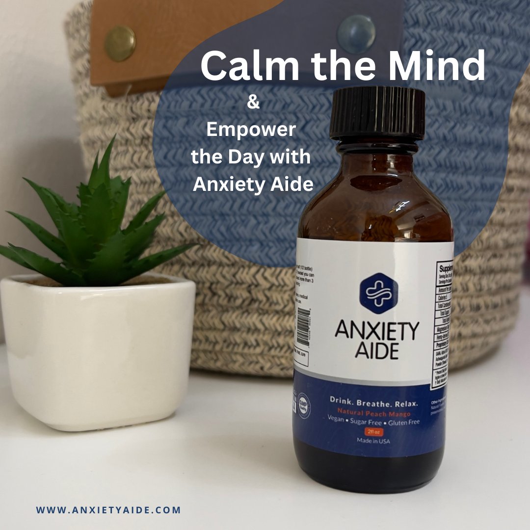 AnxietyAide's tweet photo. Sip Away Stress with Anxiety Aide®!
Just shake, sip, and relax. In minutes, you’ll feel the calm kick in. It’s that easy!

Cheers to stress-free days! 

#AnxietyAide #SipAndRelax #StressFree #CalmInABottle https://t.co/KJKdhbMMuk