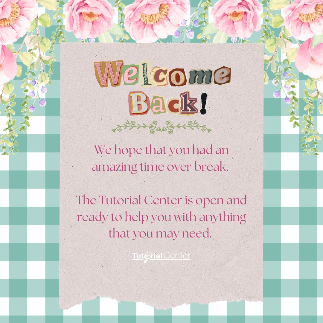Clovis_TC's tweet image. Welcome back everyone!! The Tutorial Center is open and ready to help you ace your classes!!

#tutor #spring #clovistutorialcenter #viral #cloviscommunitycollege @cloviscollege