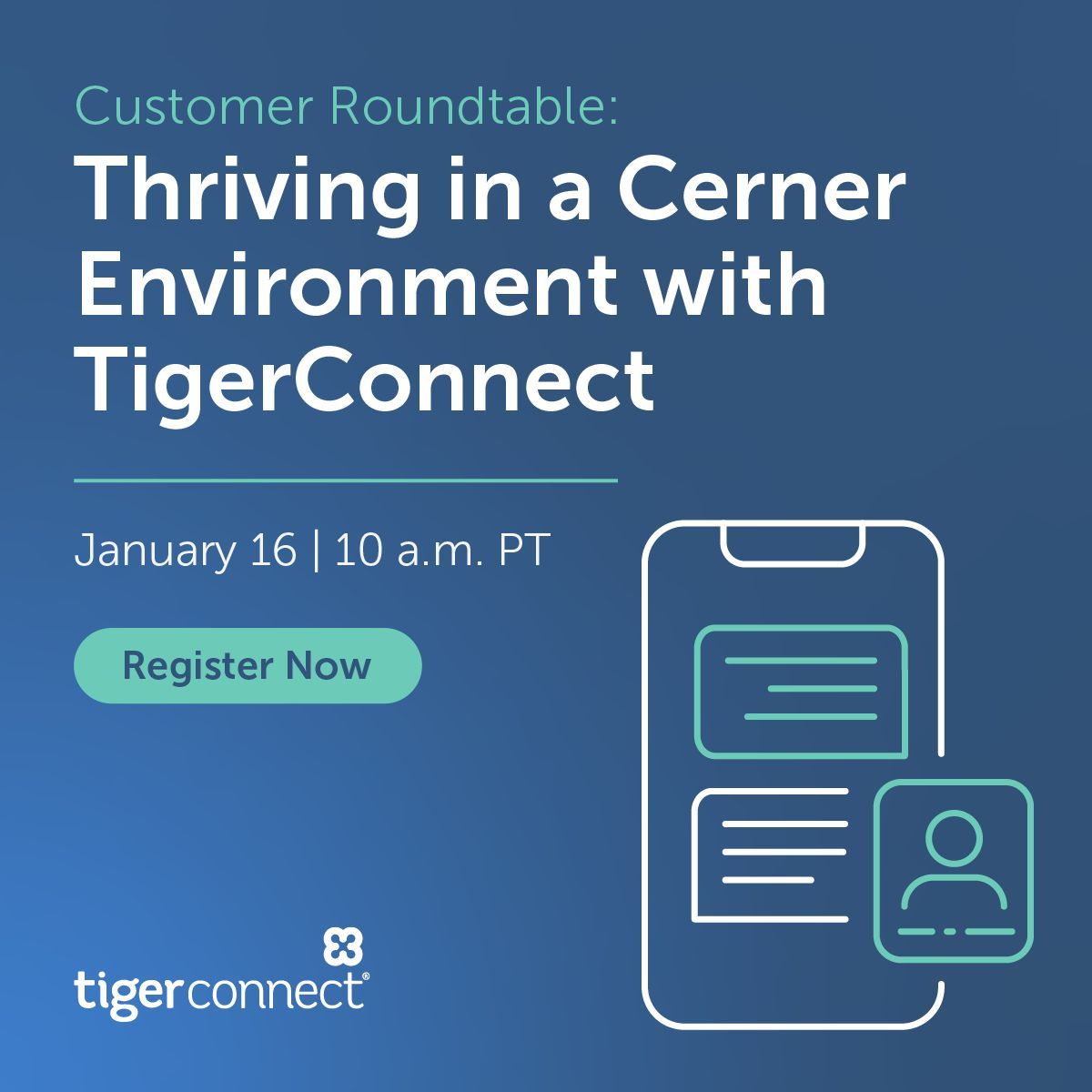 TigerConnect's tweet image. 🚨 Last chance to register for tomorrow’s #webinar!​

Join us for an exclusive opportunity to hear from leaders at Cook County Health and UNM Health as they share how they’ve optimized communication using TigerConnect with Oracle #Cerner.​

Register 👉 buff.ly/4iXwnw3