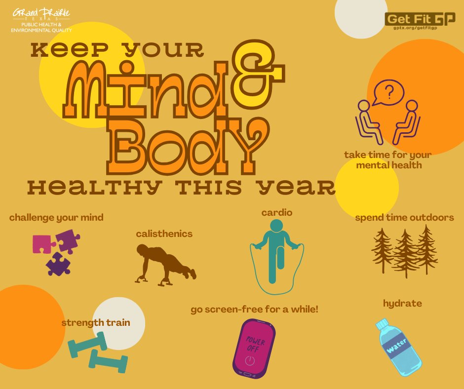 gp_tx's tweet photo. Taking care of your mind and body should be a priority this new year. Resolutions are more easily kept when they are small and easier to do. Dedicate time each day to care for yourself. 🌟#GetFitGP
Visit https://t.co/rKxawBJ96w for more ideas and information. https://t.co/Ygt7JETB6e
