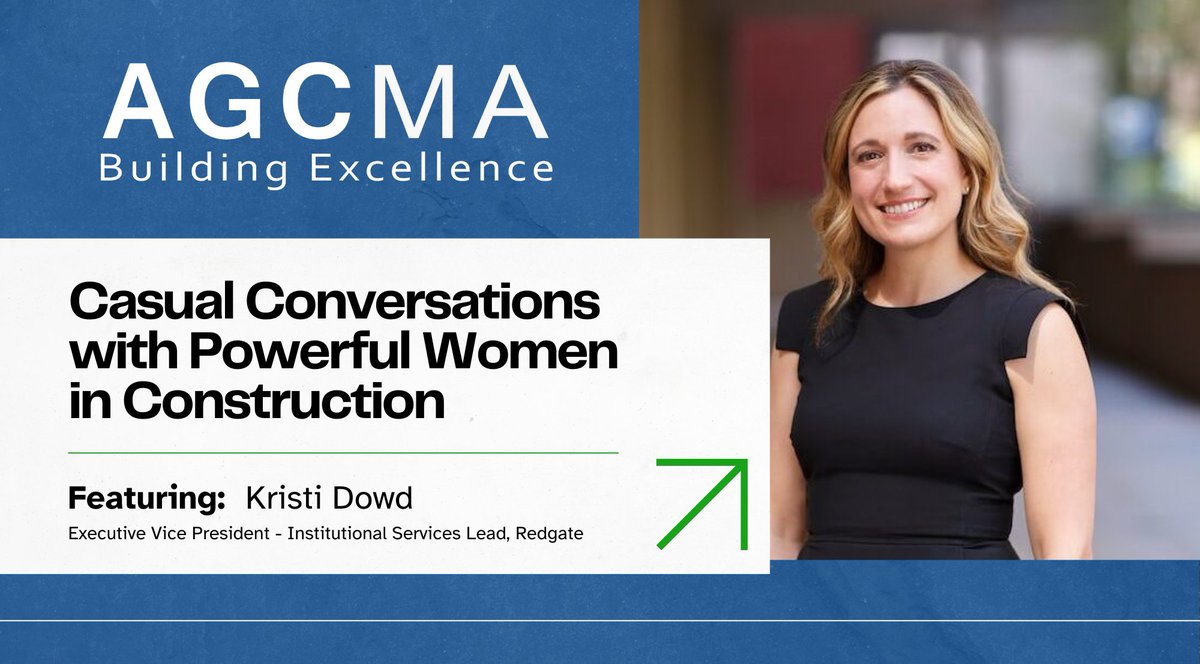 AGCofMA's tweet image. We are thrilled to feature Kristi Dowd (Redgate), as our guest speaker at the upcoming installment of the Casual Conversational with Powerful Women in Construction series. Register here: ow.ly/PbUQ50UH6BR