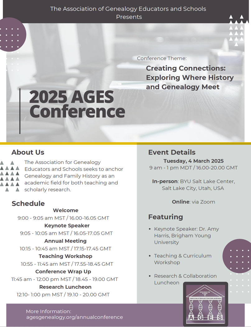 Association of Genealogy Educators and Schools tweet media