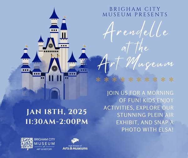 🎉 This Saturday, Jan 18th, 11:30 AM-2:00 PM, join @BrighamCityMuseum for a magical day!

Meet Elsa &amp; her royal guard from Arendelle 🏰 (perfect photo op 📸), enjoy fun kids' activities, and explore the Plein Air &amp; Rockets exhibits! 🎨🚀

Bring the whole family! 💙✨