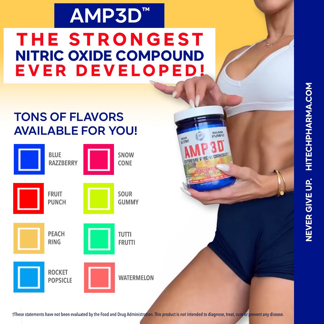 muscle_fitness's tweet image. The Strongest Nitric Oxide PWO ever developed
#AMP3D #AMPED #HITECH
 #PRE-WORKOUT
@HiTechPharma