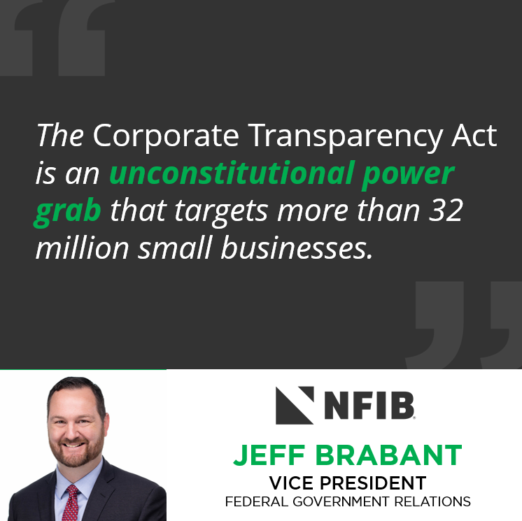 #NFIB thanks <a href="/SenTuberville/">Coach Tommy Tuberville</a> and <a href="/Rep_Davidson/">Rep. Warren Davidson</a> for reintroducing legislation to repeal the unconstitutional beneficial ownership reporting requirements and protect #smallbusiness from the overreach set forth in the Corporate Transparency Act.

Learn more: ow.ly/zUvr50UH5Mv
