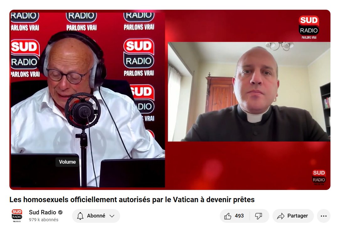 Les homosexuels officiellement autorisés par le Vatican à devenir prêtes... Ah c'est beau les lapsus de <a href="/SudRadio/">Sud Radio</a> . Amis homosexuels : soyez prêtes ! #LGBT