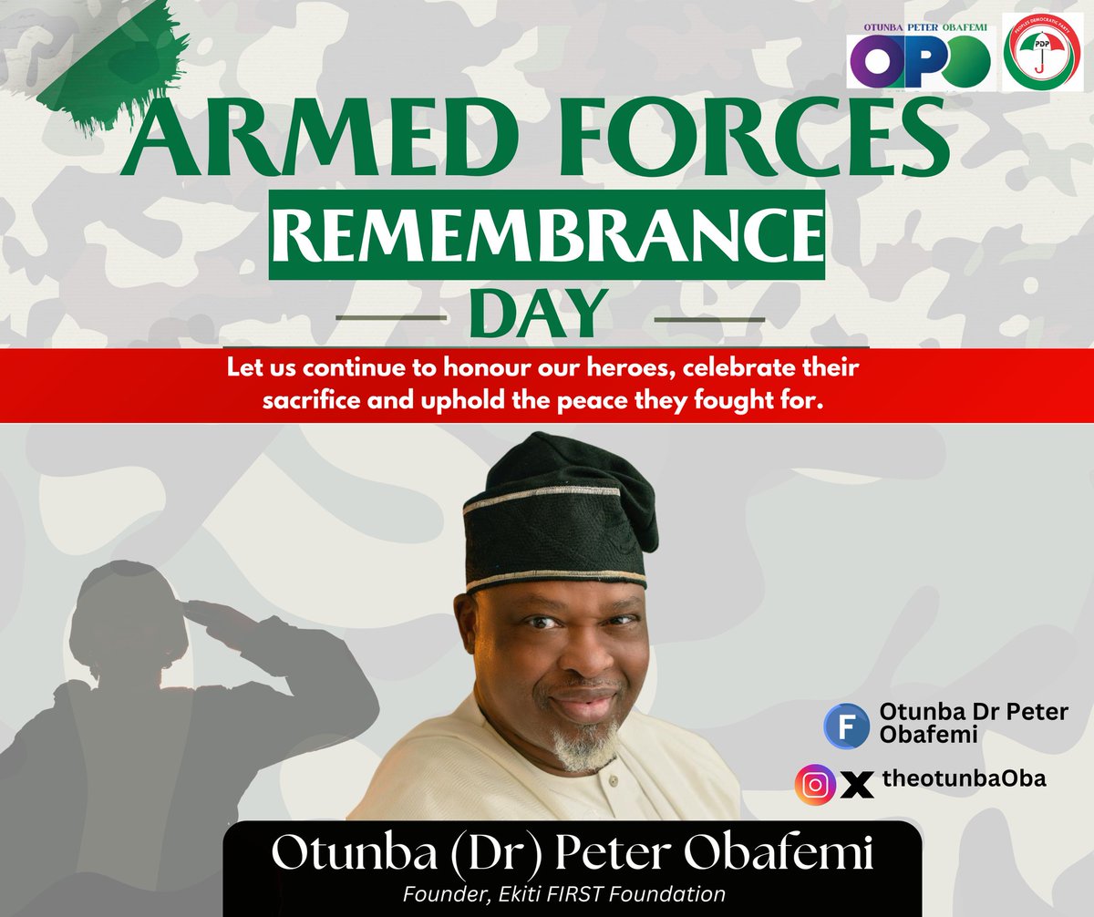 Today, we honour the immeasurable sacrifices made by the brave men and women of the Nigerian Armed Forces who have dedicated their lives to protecting our nation.

I extend my heartfelt gratitude to all serving officers who continue to defend our sovereignty, often in the most