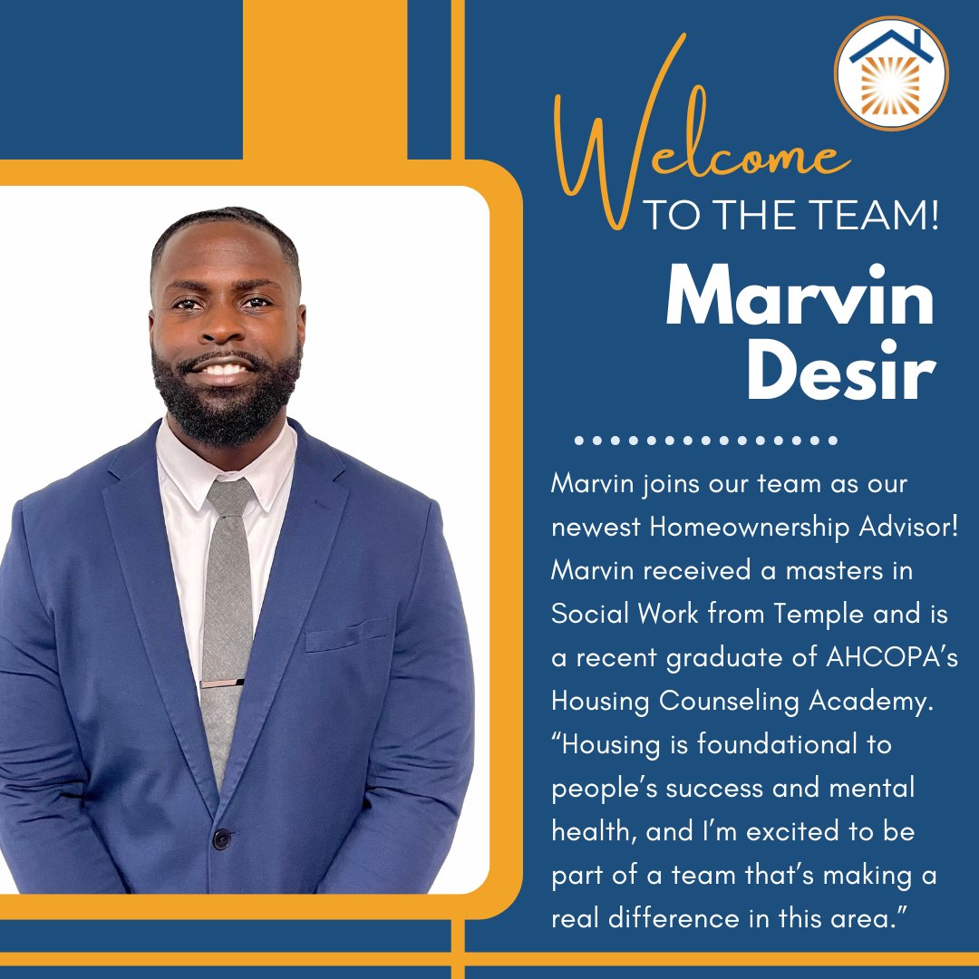 AHCOPA is excited to welcome Marvin Desir as our newest housing counselor! When he’s not working, Marvin enjoys going to the gym and creating lifestyle content. “I’m looking forward to collaborating with everyone at AHCOPA and contributing to the important work we’re doing here!”