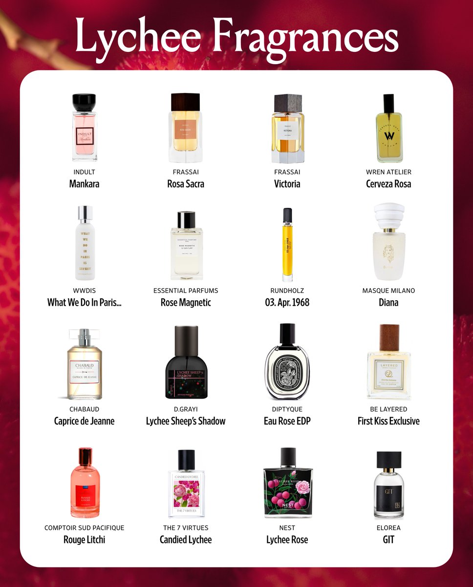 slothsmells's tweet photo. fragrances with lychee 🩷 https://t.co/5ZrKVy9Riv