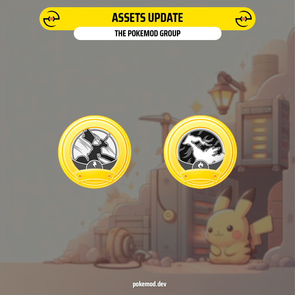 thepokemodgroup's tweet photo. The 2 medals for Pokémon Go Tour Unova 2025 have been added ⚡🔥

Which side will you choose?

https://t.co/0N98F79ksU
#Datamine #PokemonGO https://t.co/PIXq2fNg4c