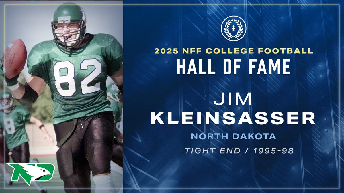 UNDfootball's tweet photo. Congratulations to Jim Kleinsasser, who will be inducted into the @NFFNetwork College Football Hall of Fame this December! 

RELEASE: https://t.co/HnWdyN1JN5

#UNDproud https://t.co/VgiQhMQ25R