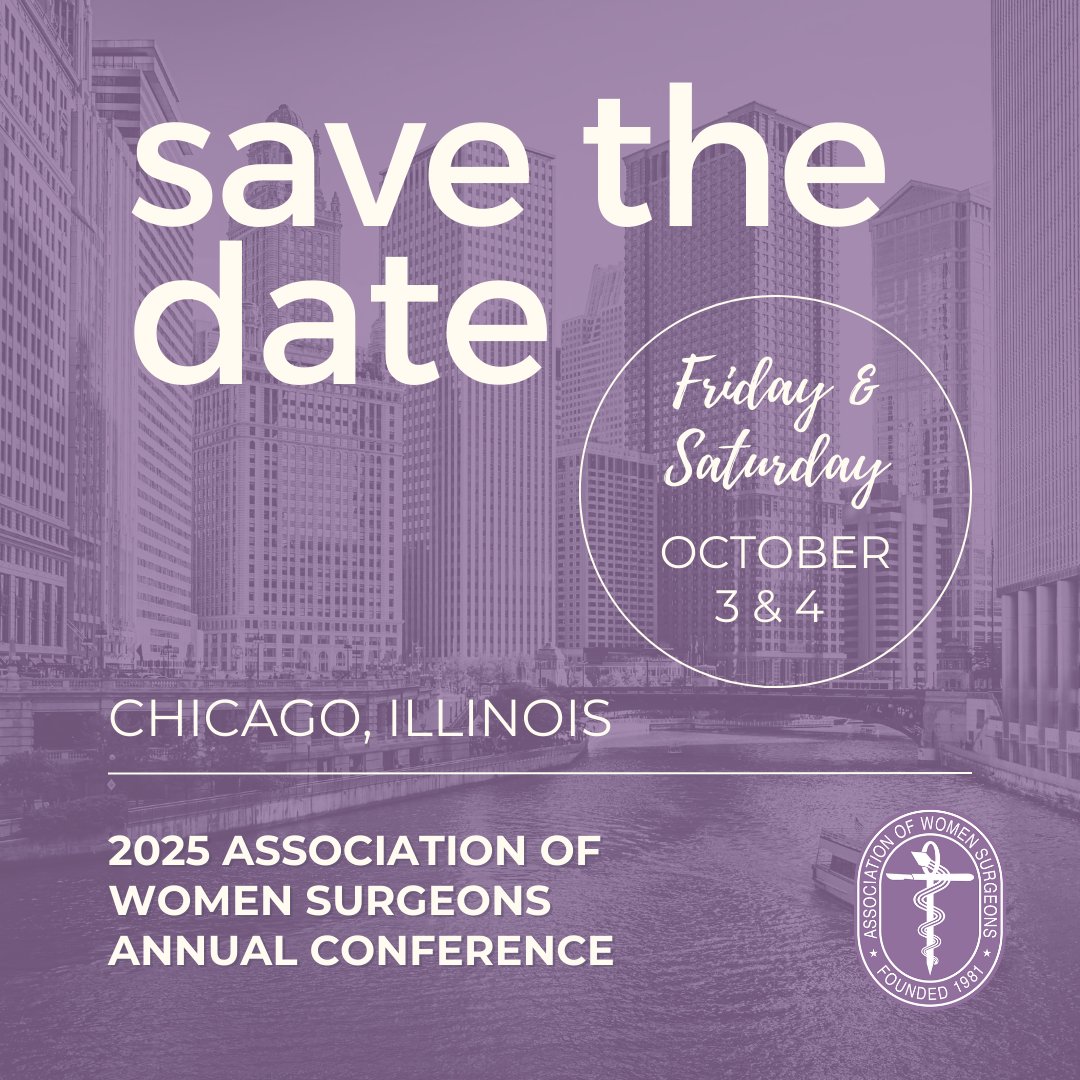 💜Save the Date!💜

Mark your calendars to join us for the 2025 AWS Annual Conference in Chicago from Friday, October 3 to Saturday, October 4. The AWS Foundation Awards Dinner &amp; Gala will take place on Sunday, October 5, 2025. Stay tuned for details!