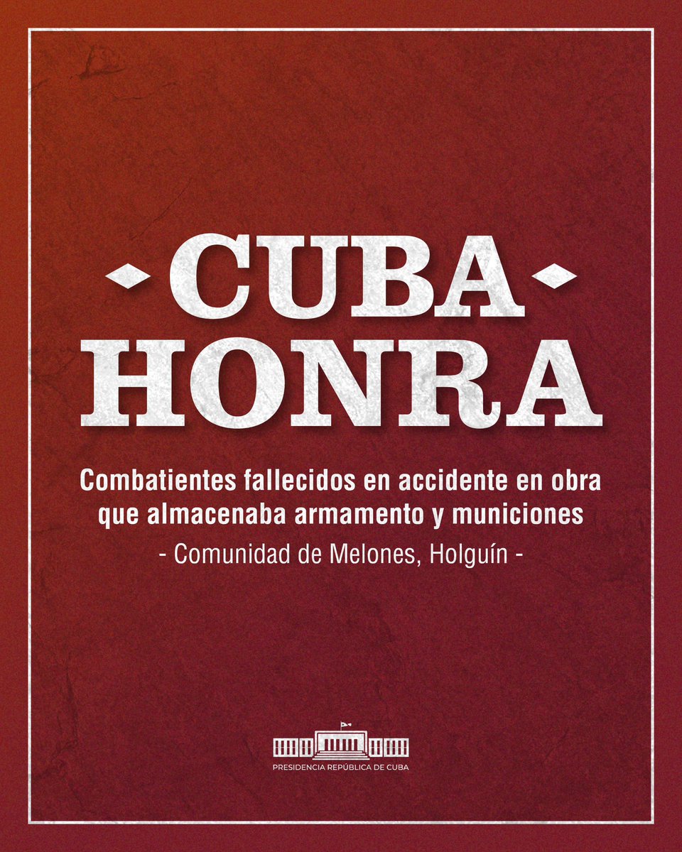 🇨🇺| La comisión ministerial creada por orden del Ministro de las FAR para llevar a cabo la investigación, junto a los órganos de investigación competentes, han concluido que es inaccesible el lugar y no existe posibilidad alguna de vida.

#CubaHonra 🖤

presidencia.gob.cu/es/noticias/no…