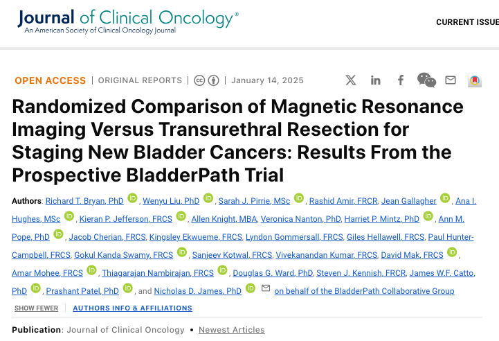 Yüksel Ürün (@dryukselurun) on Twitter photo Can mpMRI replace TURBT for faster treatment in MIBC?
A randomized study shows that the mpMRI-first approach reduced the time to treatment by 45 days (53 vs. 98 days). No harm to non-MIBC patients. A game-changer for staging? #BladderCancer #MRI #Oncology <a href="/ASCO/">ASCO</a> <a href="/JCO_ASCO/">Journal of Clinical Oncology</a> Can mpMRI replace TURBT for faster treatment in MIBC?
A randomized study shows that the mpMRI-first approach reduced the time to treatment by 45 days (53 vs. 98 days). No harm to non-MIBC patients. A game-changer for staging? #BladderCancer #MRI #Oncology <a href="/ASCO/">ASCO</a> <a href="/JCO_ASCO/">Journal of Clinical Oncology</a>