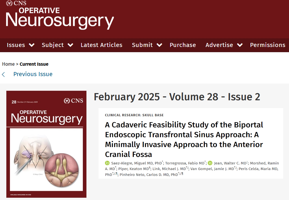 Miguel Sáez-Alegre MD PhD (@msaezalegre) on Twitter photo Not every day you get to be on the cover of Operative Neurosurgery! Thank you to all my <a href="/MayoClinicNeuro/">Mayo Clinic Neuro</a> <a href="/MayoClinicENT/">Mayo Clinic ENT</a> mentors, <a href="/DrWalterJean/">brainsurgery_shifu</a> and <a href="/fabionchunipa/">Fabio Torregrossa MD, PhDs</a>
BETS to the future! Not every day you get to be on the cover of Operative Neurosurgery! Thank you to all my <a href="/MayoClinicNeuro/">Mayo Clinic Neuro</a> <a href="/MayoClinicENT/">Mayo Clinic ENT</a> mentors, <a href="/DrWalterJean/">brainsurgery_shifu</a> and <a href="/fabionchunipa/">Fabio Torregrossa MD, PhDs</a>
BETS to the future!