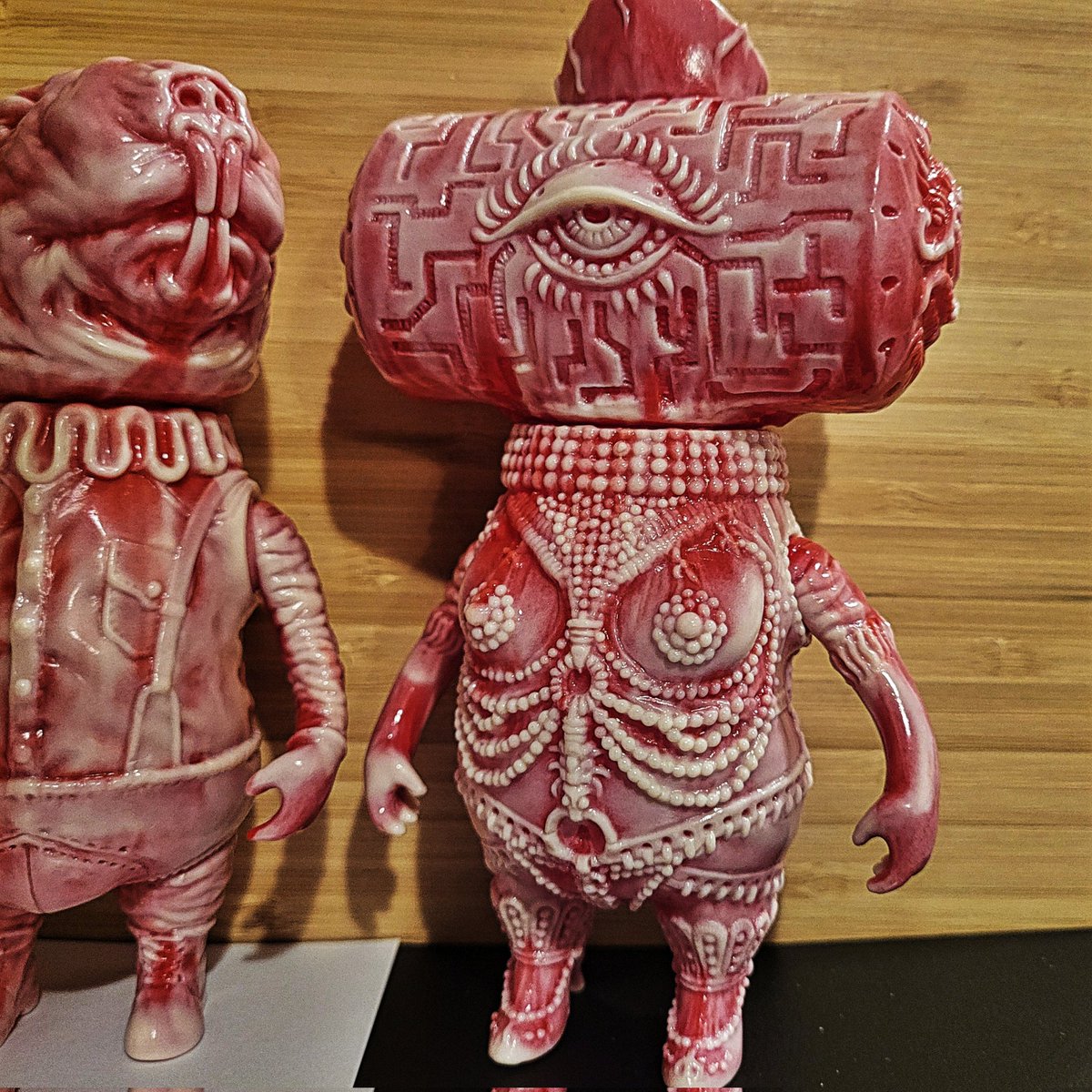 thetoychef's tweet photo. Absolutely beautiful mailcall from @moucoyama 
#moucoyama #sofubi #softvinyl #sofubitoys #surrealism #sofvi #kaiju #marbledmeat https://t.co/xmG95lk3mq