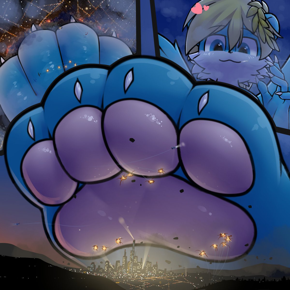 M87drag's tweet photo. YCH commission that I bought from @Radianc24213136 and his team of artists. Thank you very much for drawing my character! This picture looks beautiful and adorable, and I love the detailed city! https://t.co/Uimz3XyRHD