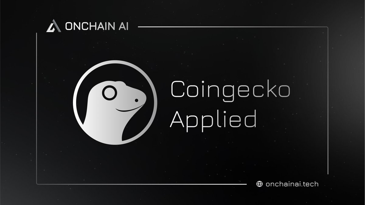 OnChainAIETH's tweet photo. OnChain Ai has applied for @CoinGecko Listing🪙🦎

Ticket number 🎟️ - CL1501250101 https://t.co/i0llMw3FTe