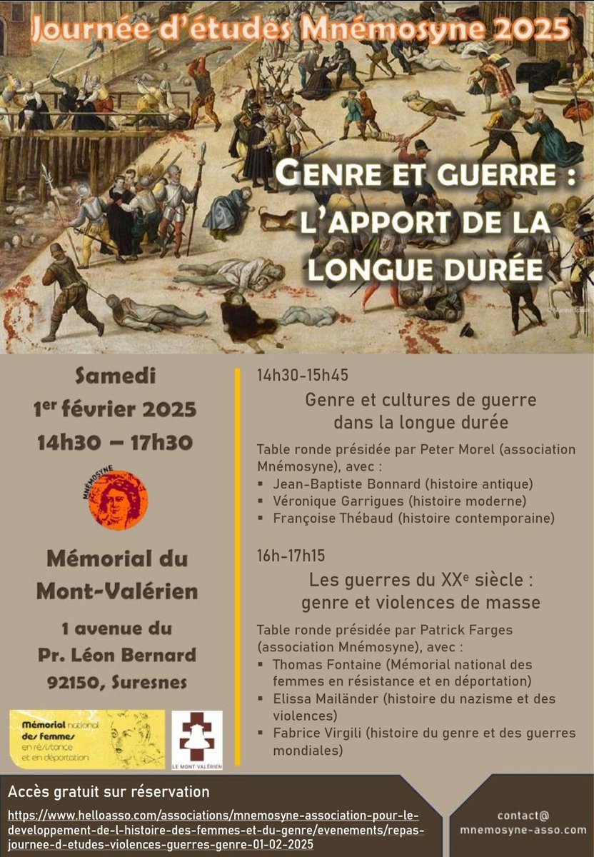 Oyez ! Oyez ! 
La journée d'études annuelle de Mnémosyne se déroulera le 1er février 🥳 
On vous y attend nombreux et nombreuses 🙂 ⤵️