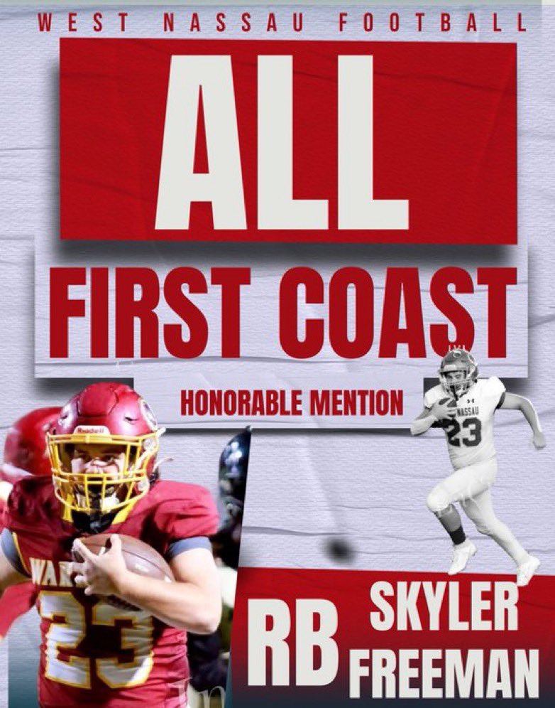 Congratulations to our Warriors who made the All Area Team! 

3rd Team- Clayton Lee
Honorable Mention- Garrett Rica and Skyler Freeman

#BNB #WeTheWest