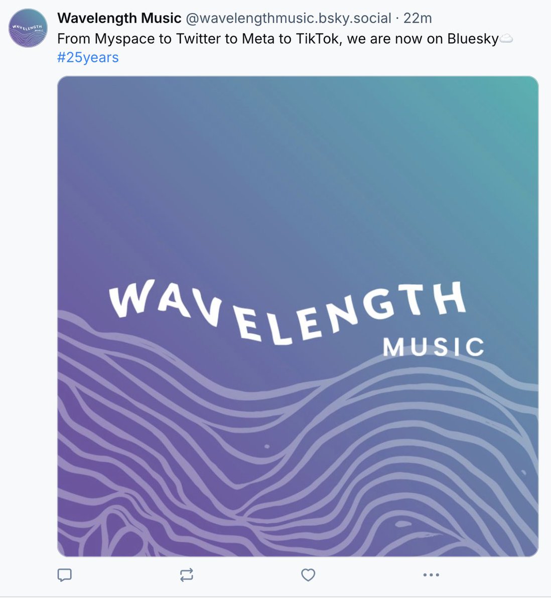 We have officially left Twitter (is anyone calling it X?) and migrated to Bluesky! Follow us @ wavelengthmusic.bsky.social to keep updated on all things Wavelength. 

🏙🦋🌏🐳🗺

Give us a follow and help us find like-minded folks on this new platform!

bsky.app/profile/wavele…