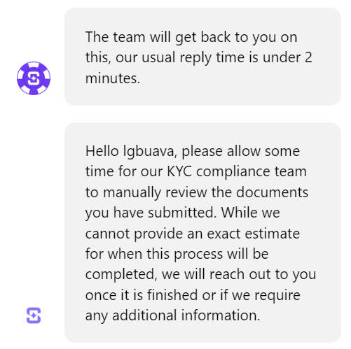 luisjlx's tweet image. já vão fazer 4 dias que eu tô esperando o saque da @shufflecom, a unica coisa que recebo no chat são essas mensagens prontas pedindo pra eu esperar, ja recebi as MESMAS por 3 ou 4 dias seguidos.

se tiver pensando em usar casa cripto, FUJA dessa ai, pelo amor de Deus.