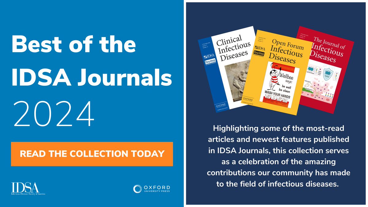 Clinical Infectious Diseases (@cidjournal) on Twitter photo With 2024 officially in the books, the editors-in-chief of CID, <a href="/JIDJournal/">Journal of Infectious Diseases</a>, and <a href="/OFIDJournal/">Open Forum Infectious Diseases</a> wish to share a curated selection of 16 outstanding papers from across all three IDSA journals. <a href="/OUPMedicine/">OUP Medicine</a>
⬇️ Browse the collection via the link below ⬇️
🔗 bit.ly/48oTg5w With 2024 officially in the books, the editors-in-chief of CID, <a href="/JIDJournal/">Journal of Infectious Diseases</a>, and <a href="/OFIDJournal/">Open Forum Infectious Diseases</a> wish to share a curated selection of 16 outstanding papers from across all three IDSA journals. <a href="/OUPMedicine/">OUP Medicine</a>
⬇️ Browse the collection via the link below ⬇️
🔗 bit.ly/48oTg5w