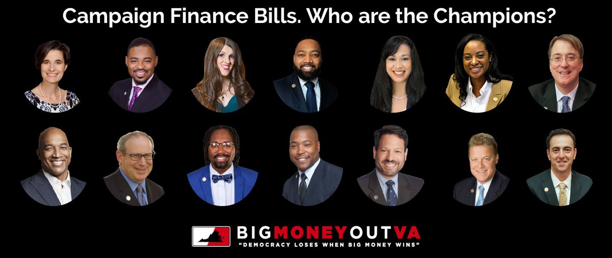MoneyOutVA's tweet photo. Let's have a shoutout 📢 for 💸#moneyout💰 champions introducing campaign finance bills this Session @JCarrollFoy @JoshuaCole @JenniferBoysko @KrizekForVA @BillStanley @ssurovell @AaronRouseVA @MarkSicklesVA @thedrmikejones @NadariusClarkVA @pwcdanica @Fowler4Va @Henson4Virginia https://t.co/qgH6m3JDgs