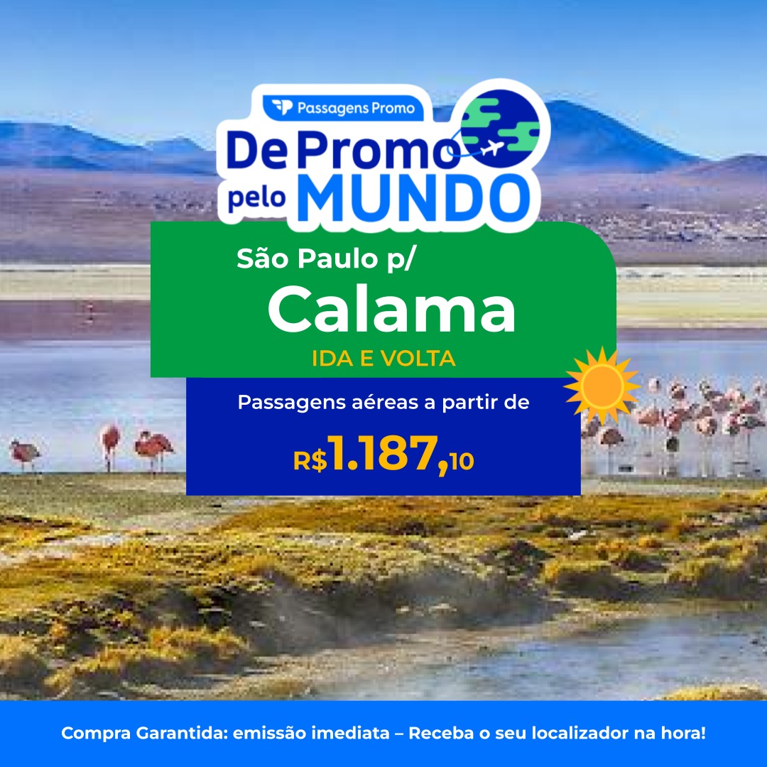 passagenspro's tweet photo. 🏜️ Oportunidade única: Deserto do Atacama te espera!
✈️ São Paulo → Calama em março a partir de R$1188 ida e volta! 😮

Descubra paisagens incríveis no deserto mais seco do mundo e aproveite nossas promoções de hotéis na região!

🌐 Corre pra garantir a sua viagem agora mesmo!

https://t.co/XCmXNSI9uK

💥 Essa é a chance perfeita pra viver uma experiência inesquecível!