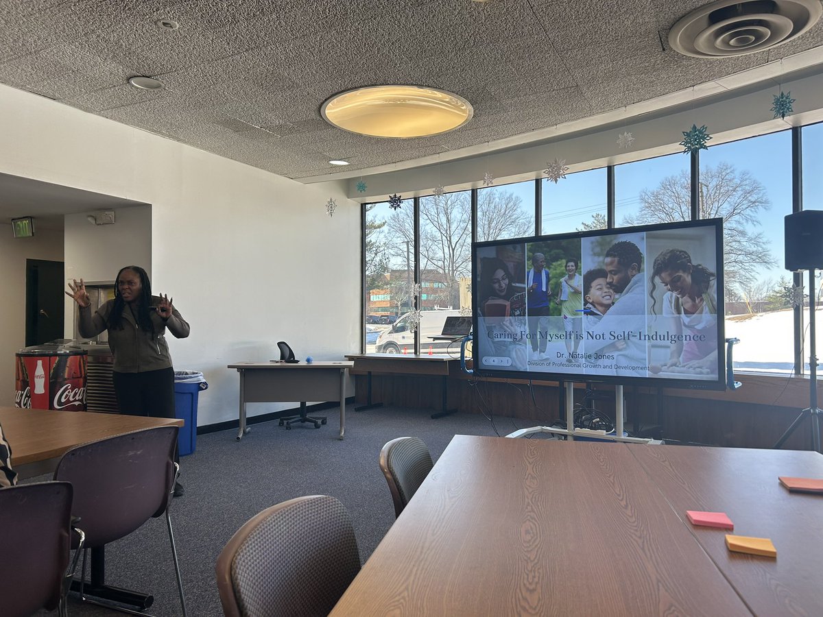 MKConnerton's tweet photo. Loved having @AACPS_PGD Dr. Jones out today to kick off her Self Carr Series for January! Can’t wait for next week! #belonggrowsucceed #selfcareisnotselfindulgent https://t.co/dD6hWfmpcK