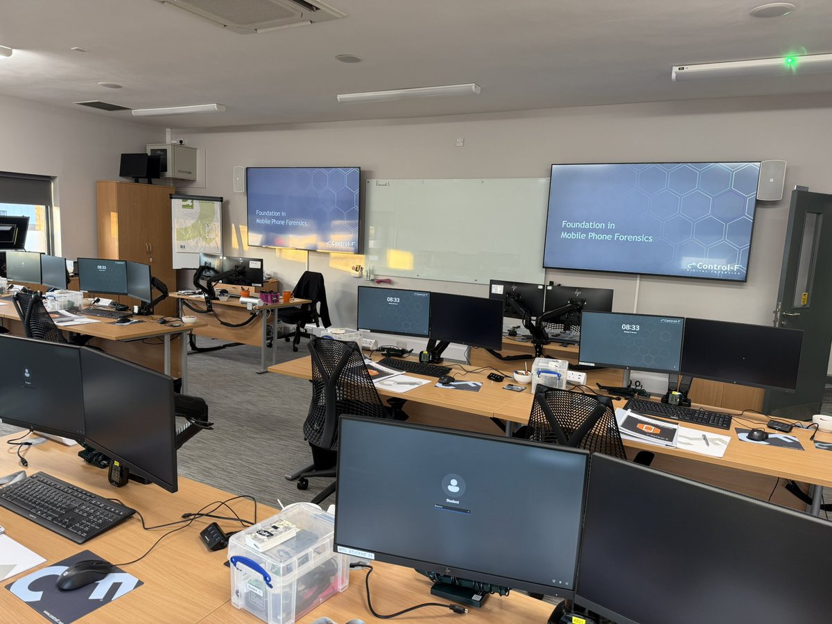 MCTrainUK's tweet photo. So the Christmas break comes &amp; goes - and the classroom door opens once again. Back to Wyboston Lakes Resort for a run of Control-F course. This week it's the Foundation Course in Mobile Phone Forensics (FMPF). Assessment day tomorrow - sure the 12 students will do great 😀 https://t.co/pOEJTI0EfU