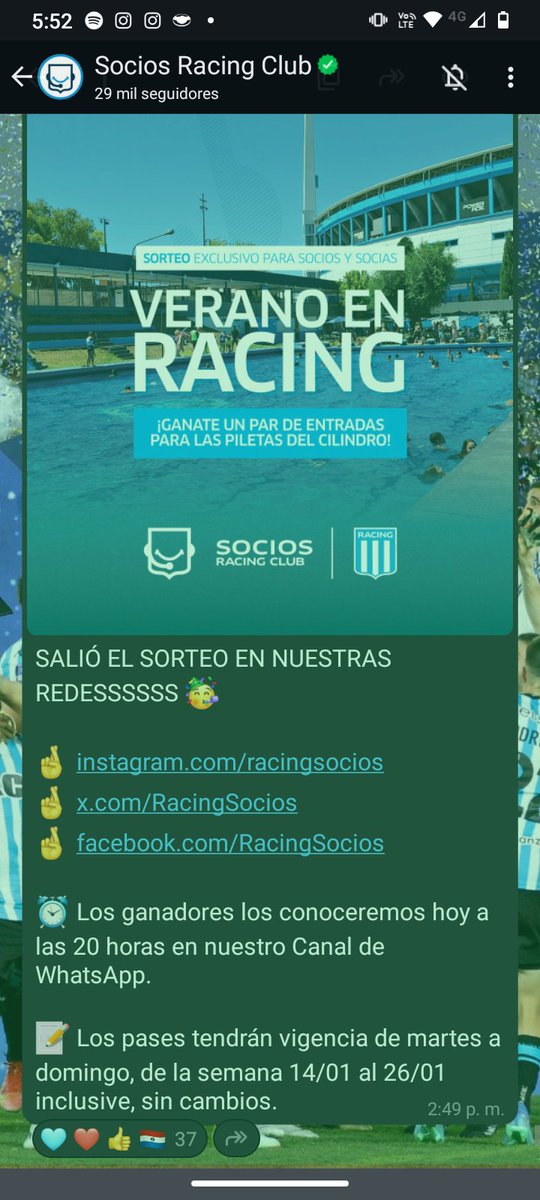 hugocesarirala's tweet photo. @RacingSocios 764 vamos con Ciro , Bruno y Lau , mis hijos https://t.co/QJLAjMlyLX