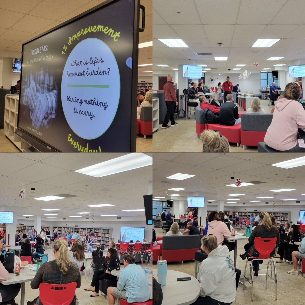 vbhsmediamagic's tweet photo. Great VBHS faculty meeting today! We reviewed data and our goals for another A! With our continued strategic planning and collaboration for student engagement with monitoring, our A is within our grasp!💪🏼📚
#veronation❤️
#onourwaytoanotherA
#literacyiskey📖 https://t.co/u5sJowgK4L