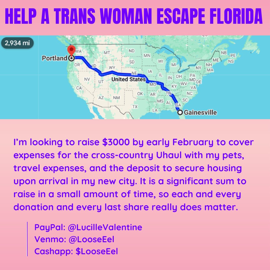 Florida is going to become an even more dangerous place to live in the coming days. While I've stayed and fought the good fight for the last five years, it's time to prioritize my own safety. I'm moving across the country in just a few weeks, and I need help to get there.