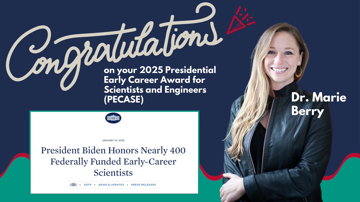 Sié Center (@sie_center) on Twitter photo Huge congratulations to Dr. <a href="/marieeberry/">Marie Berry</a> for winning the Presidential Early Career Award for Scientists and Engineers (PECASE), the highest honor bestowed by the U.S. government on outstanding scientists and engineers early in their careers! 🎉🏆 <a href="/josefkorbel/">Josef Korbel School of Global and Public Affairs</a> <a href="/UofDenver/">University of Denver</a> Huge congratulations to Dr. <a href="/marieeberry/">Marie Berry</a> for winning the Presidential Early Career Award for Scientists and Engineers (PECASE), the highest honor bestowed by the U.S. government on outstanding scientists and engineers early in their careers! 🎉🏆 <a href="/josefkorbel/">Josef Korbel School of Global and Public Affairs</a> <a href="/UofDenver/">University of Denver</a>