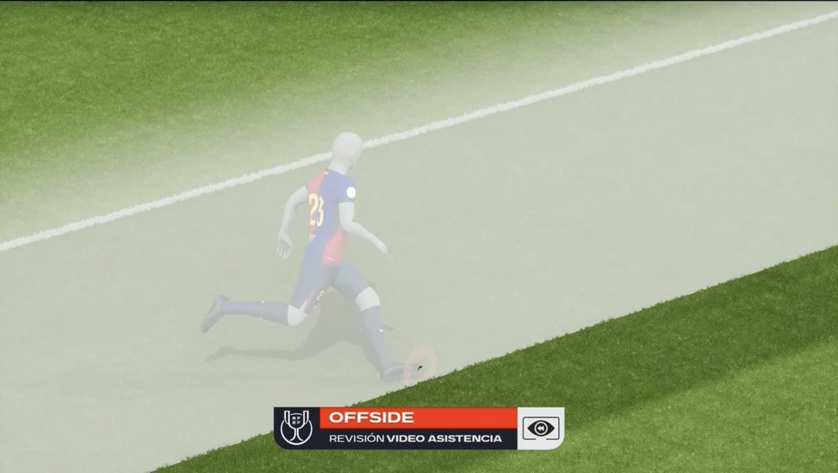 Sebas555sa's tweet photo. Ain’t no way 😂 Poor Kounde. We have to see what kind of margin of error VAR works with for offsides. #BARÇABETIS https://t.co/GZFvUXkEl0