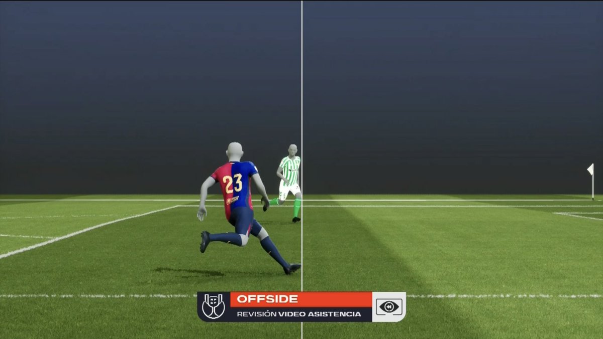 Sebas555sa's tweet photo. Ain’t no way 😂 Poor Kounde. We have to see what kind of margin of error VAR works with for offsides. #BARÇABETIS https://t.co/GZFvUXkEl0