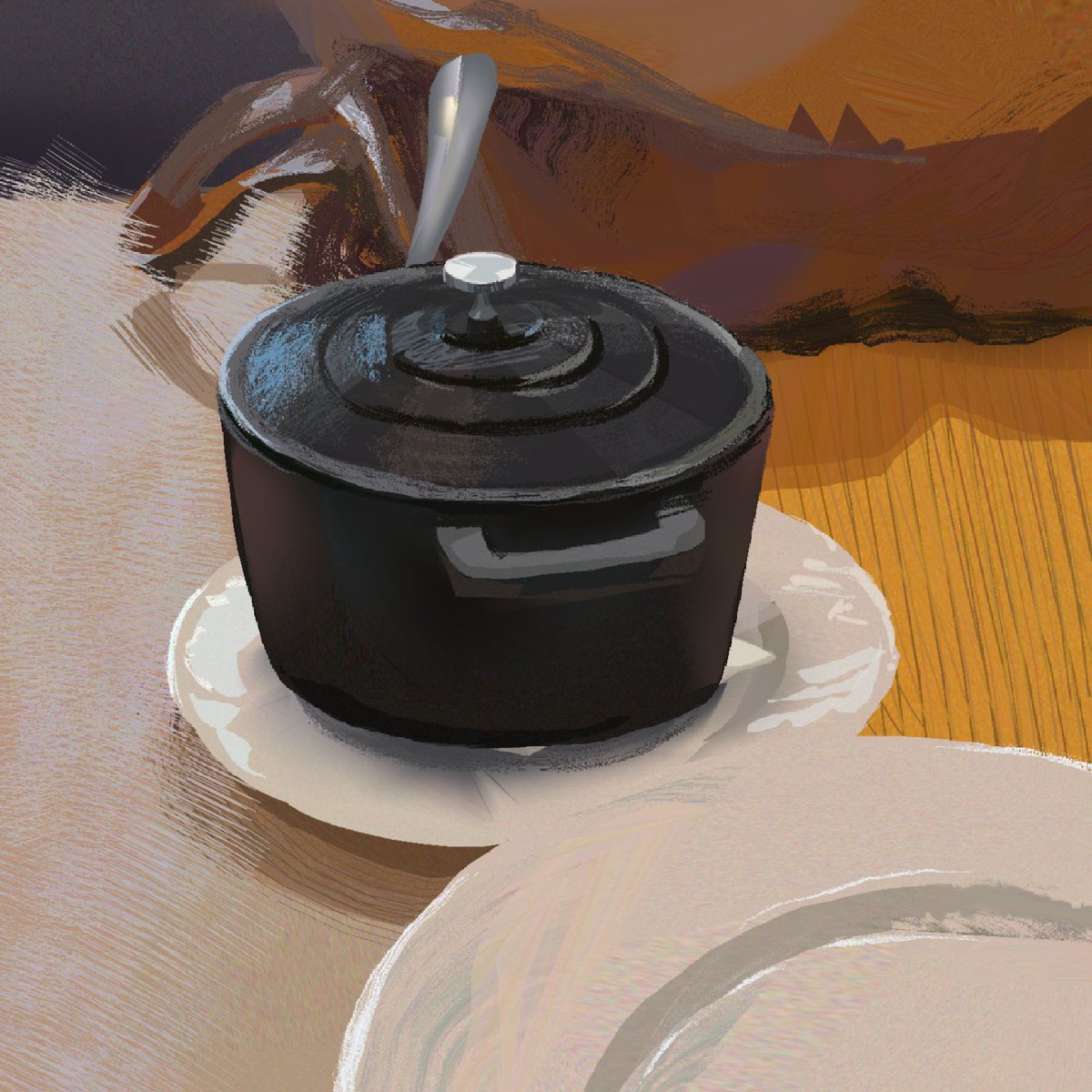 Nevitiv's tweet photo. Some studies I've done for the #HeavyJan challenge with #HeavyPaint
Exploring themes like composition, texture, and color while enjoying the magic of seeing everything come together in the Replay section of the app has been fun! https://t.co/4XnpmAXRft