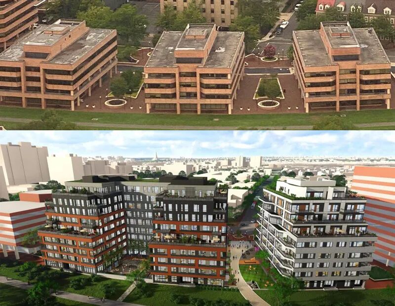 Before &amp; After: Converting a three-building former office park to Tidelock, a residential mixed-use project on the Potomac River in Alexandria Old Town North, Va. with 169 apartments &amp; 65 condos, and 7,000 square feet of retail space including a 5,000-square-foot music school.