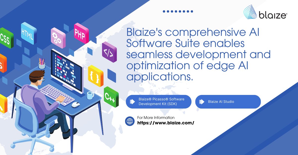 blaizeinc's tweet image. Blaize&apos;s AI Software Suite streamlines edge AI development with the Picasso SDK and AI Studio, enabling faster deployment, higher accuracy, and top performance. Learn more | bit.ly/39r4HN1. #AI #EdgeAI #BlaizeAI #Innovation