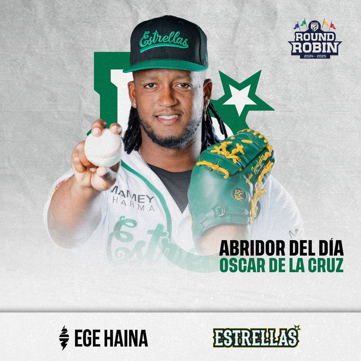 EOBASEBALLCLUB's tweet photo. Nuestro abridor para este juego de suma importancia: Oscar De La Cruz🔥. Ready para tomar control de la lomita y ponernos en juego nuevamente 🌟.

#VamosEstrellas #Serie23EO https://t.co/lSNxjWDZzr