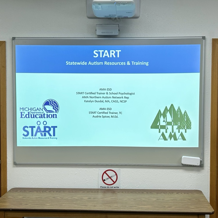 AMAESD1's tweet photo. AMA START trainers Katelyn Dusdal &amp; Audrie Spicer facilitated the final day of a 3 part training series focused on evidence based practices for students with Autism. https://t.co/YTAc7UbRBT