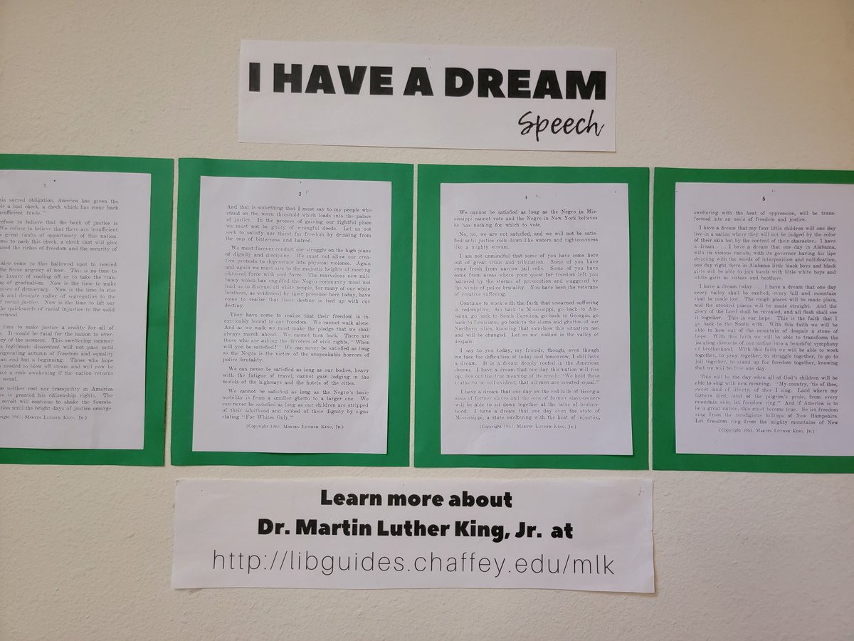 Chaffey_Library's tweet image. Honoring Dr. Martin Luther King, Jr. on Monday, January 20th.

Learn more about him and his accomplishments at libguides.chaffey.edu/mlk

#ChaffeyCollege