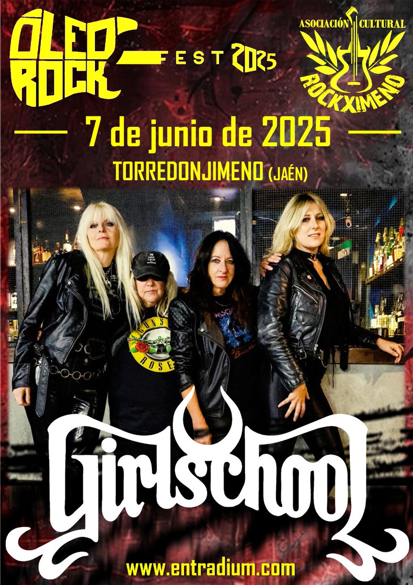 MetalGuardianes's tweet photo. 🔥 Noticia 🔥
Las míticas #GirlSchool cierran el cartel del próximo #Oleorock que se celebrará el 7 Junio en Torredonjimeno (Jaén)
Entradas aquí ⬇️⬇️⬇️
https://t.co/s8VffkHF55… https://t.co/mTvABF6YQA