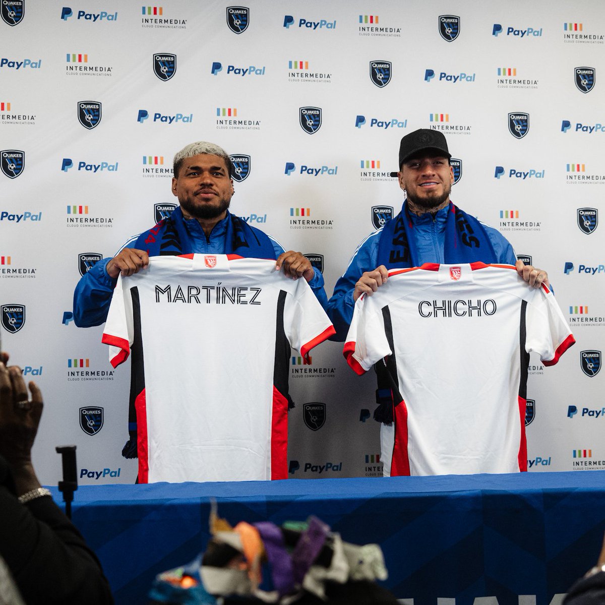 When asked by <a href="/JeffreyCarlisle/">Jeff Carlisle</a> who will start out of Chicho Arango and Josef Martinez, Chicho Arango said "Why not both?".

Photo by <a href="/darioodoes/">Dario Cruz</a> 

#Quakes74 #MLS